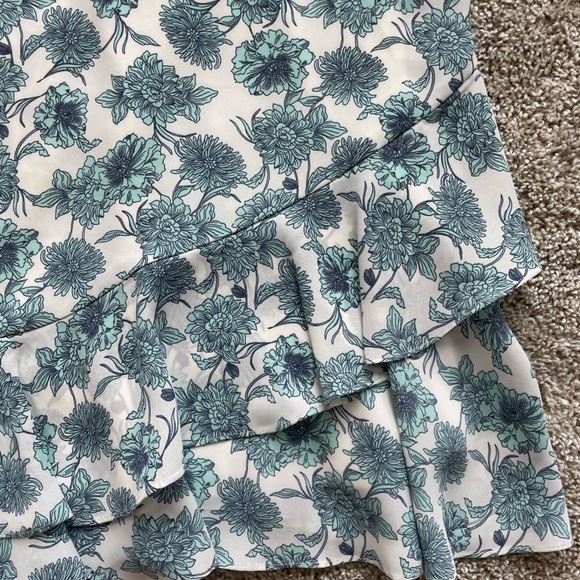 GB Gianna Bini Dress sleeveless ruffle dress floral print V-neck size Large - Picture 2 of 6